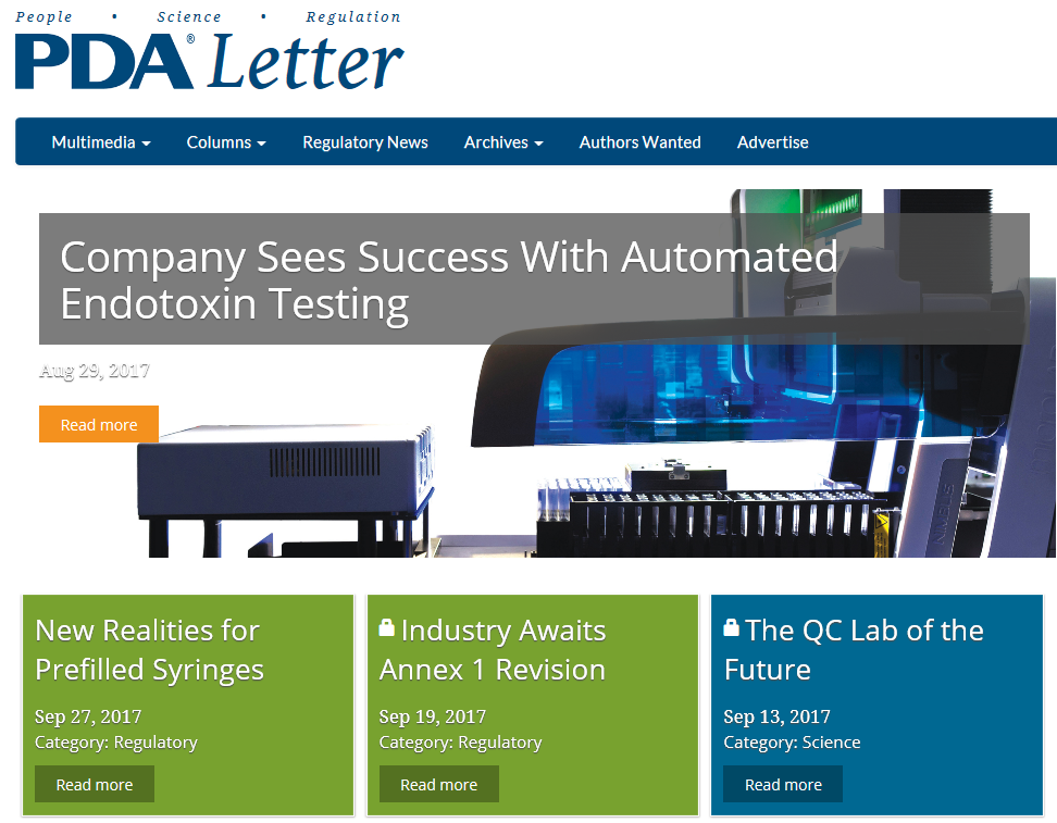 [PDA Letter] Company Sees Success With Automated Endotoxin Testing 찰스